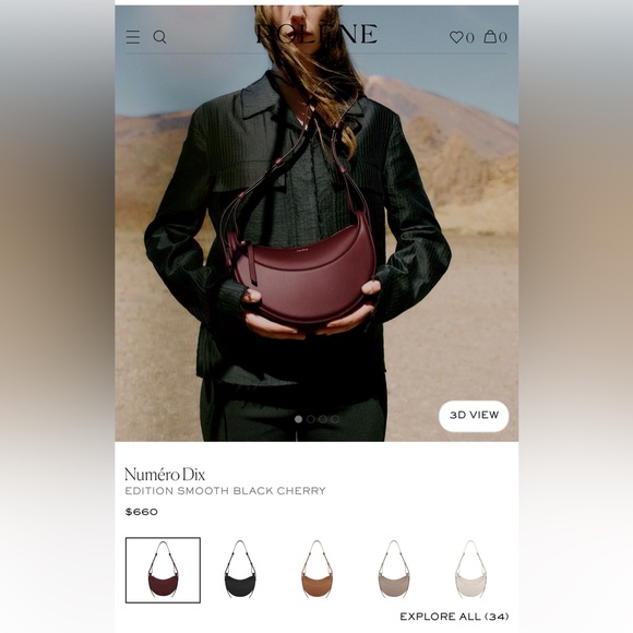 Authentic Polene Numero Dix Edition - Smooth Black Cherry - Picture 2 of 9